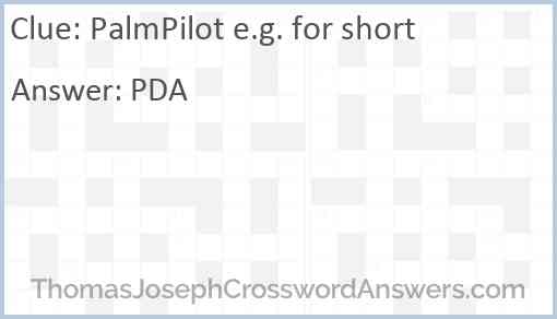 PalmPilot e.g. for short Answer