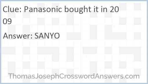 Panasonic bought it in 2009 Answer