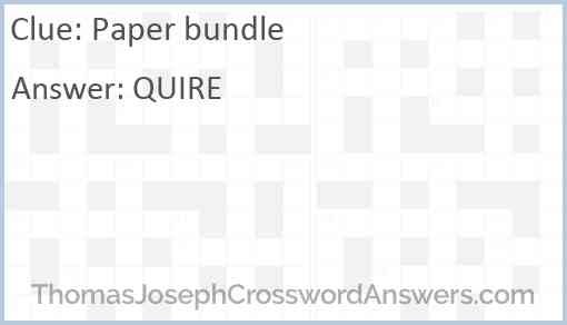 Paper bundle Answer