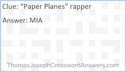 “Paper Planes” rapper Answer