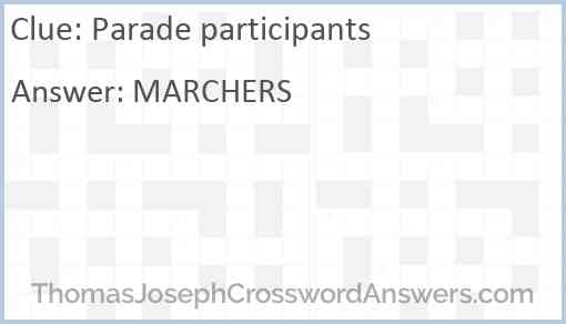 Parade participants Answer