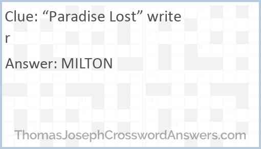 “Paradise Lost” writer Answer
