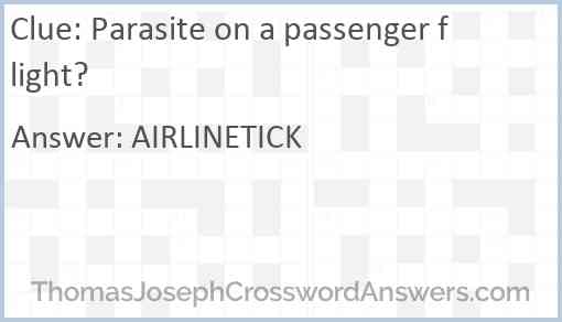 Parasite on a passenger flight? Answer