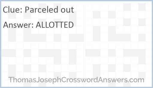 Parceled out Answer