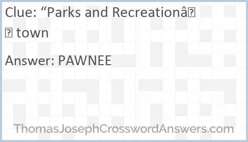 “Parks and Recreation” town Answer