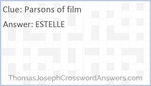 Parsons of film Answer