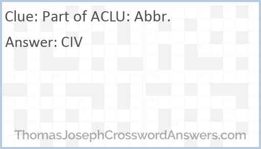Part of ACLU: Abbr. Answer
