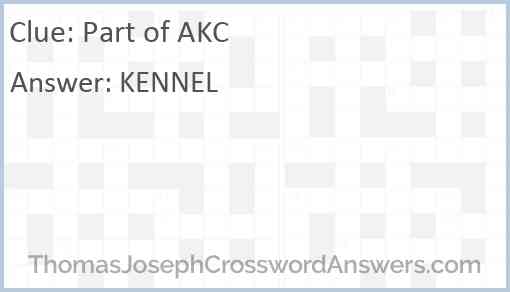 Part of AKC Answer