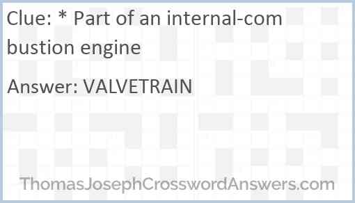 * Part of an internal-combustion engine Answer