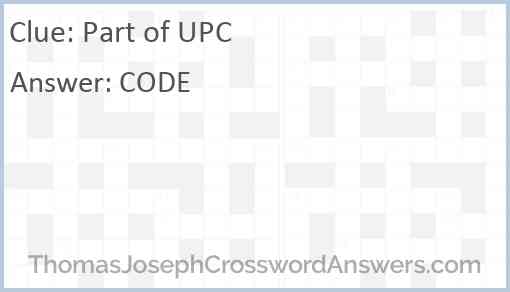 Part of UPC Answer