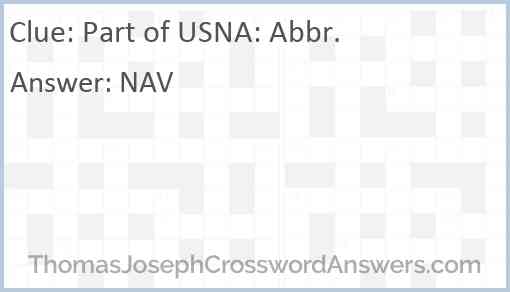 Part of USNA: Abbr. Answer