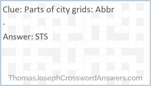 Parts of city grids: Abbr. Answer