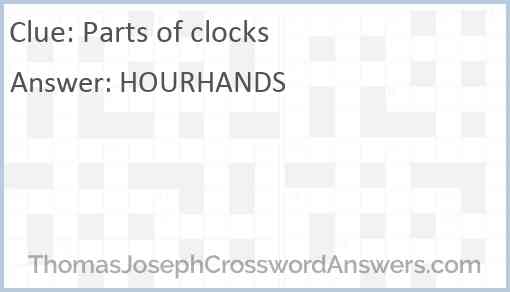 Parts of clocks Answer