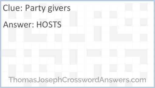 Party givers Answer