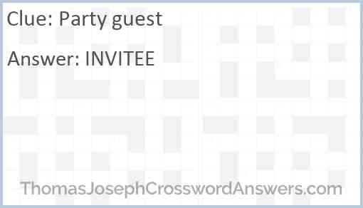 Party guest Answer