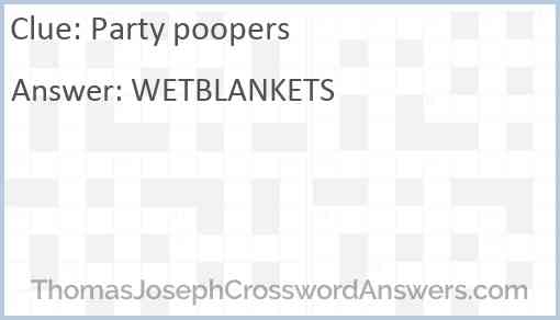 Party poopers Answer