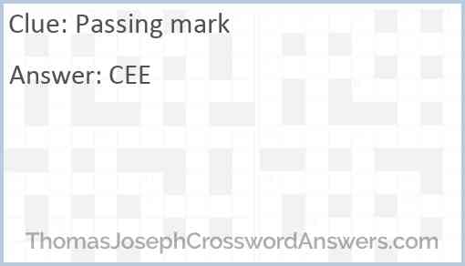 Passing mark Answer