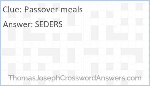 Passover meals Answer