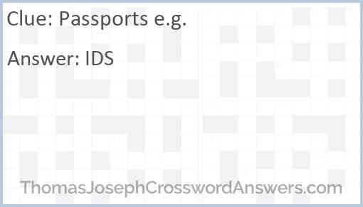 Passports e.g. Answer