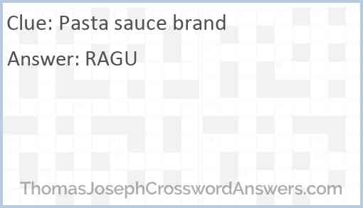 Pasta sauce brand Answer
