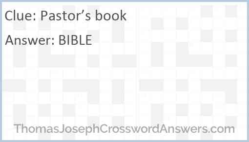 Pastor’s book Answer