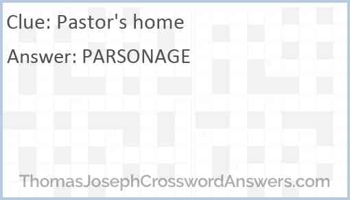 Pastor's home Answer