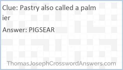 Pastry also called a palmier Answer