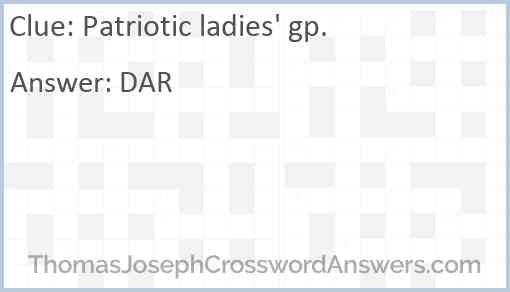 Patriotic ladies' gp. Answer