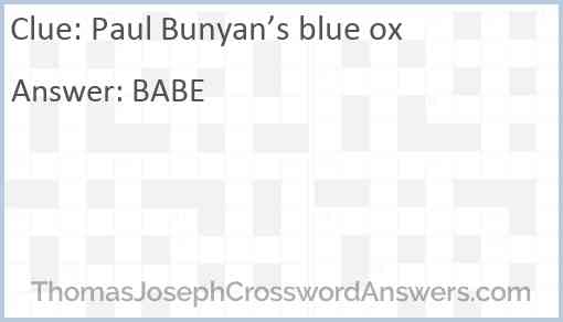 Paul Bunyan’s blue ox Answer