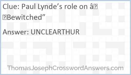Paul Lynde’s role on “Bewitched” Answer