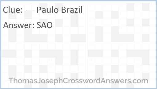 — Paulo Brazil Answer