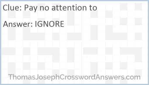 Pay no attention to Answer