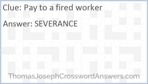 Pay to a fired worker Answer
