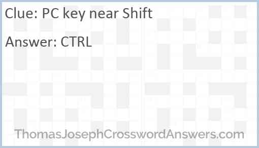PC key near Shift Answer