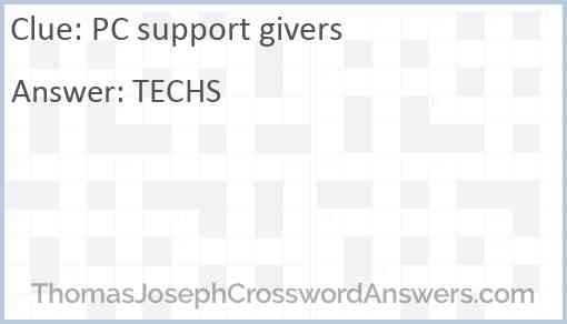PC support givers Answer