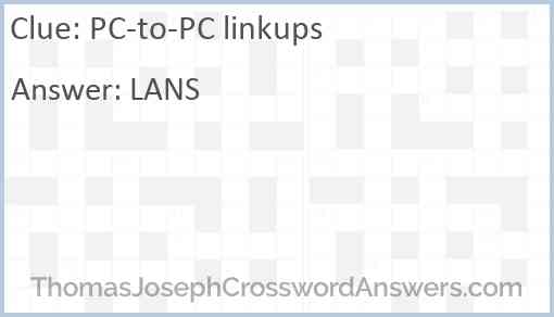 PC-to-PC linkups Answer