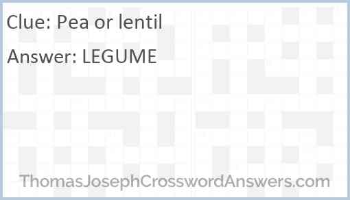 Pea or lentil Answer