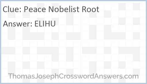 Peace Nobelist Root Answer