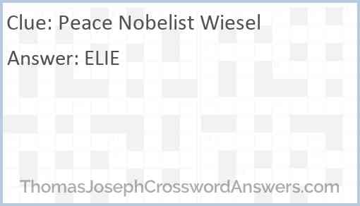 Peace Nobelist Wiesel Answer