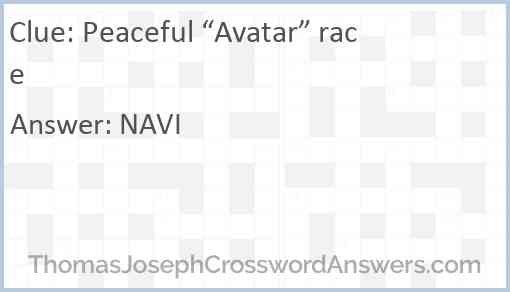 Peaceful “Avatar” race Answer