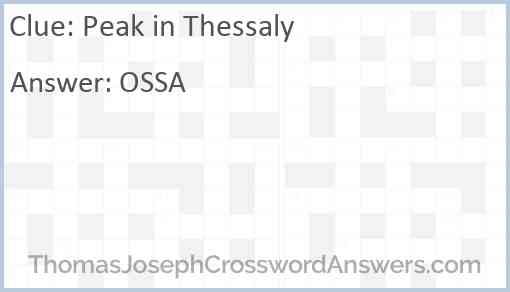 Peak in Thessaly Answer