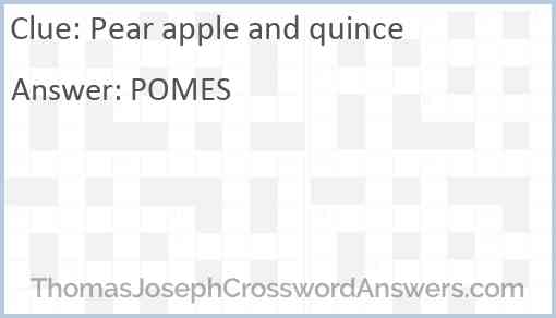 Pear apple and quince Answer