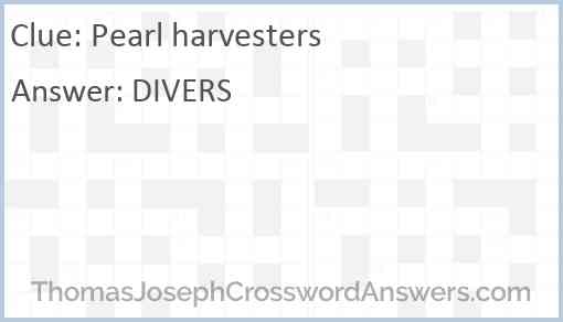 Pearl harvesters Answer