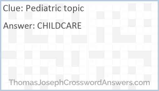 Pediatric topic Answer