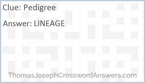 Pedigree Answer