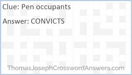 Pen occupants Answer