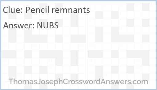 Pencil remnants Answer