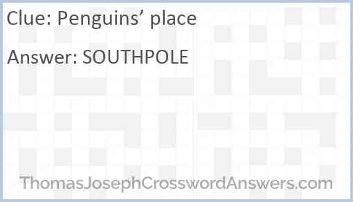 Penguins’ place Answer