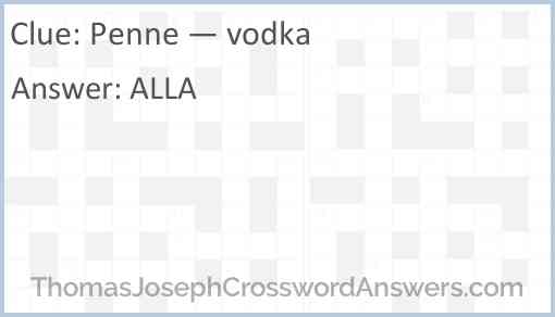 Penne — vodka Answer