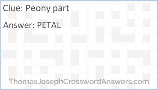 Peony part Answer